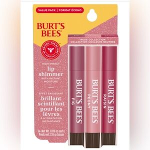 Burt's Bees Nude Collection Lip Shimmer, 3-Pack